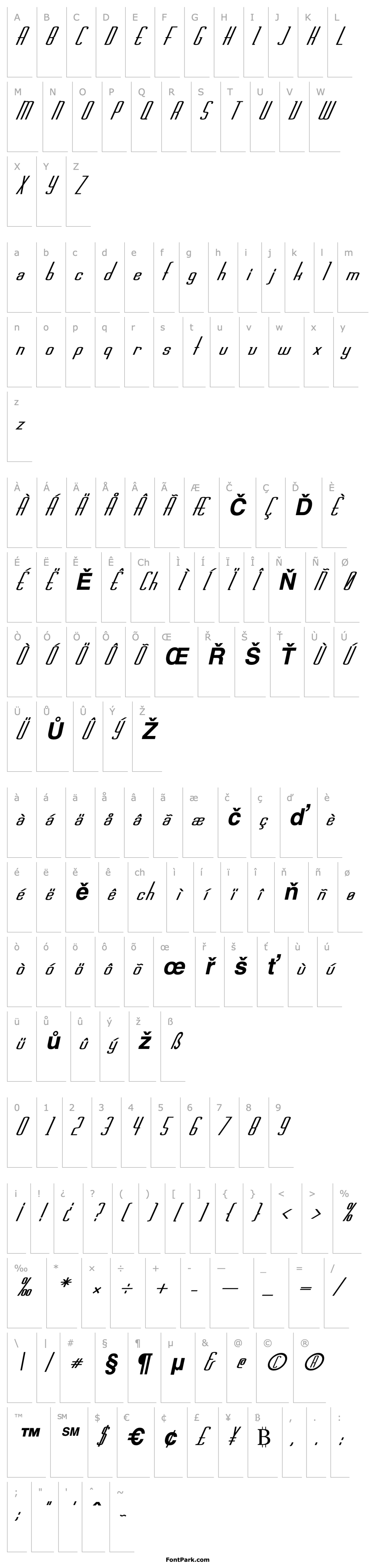 Přehled FZ BASIC 44 ITALIC