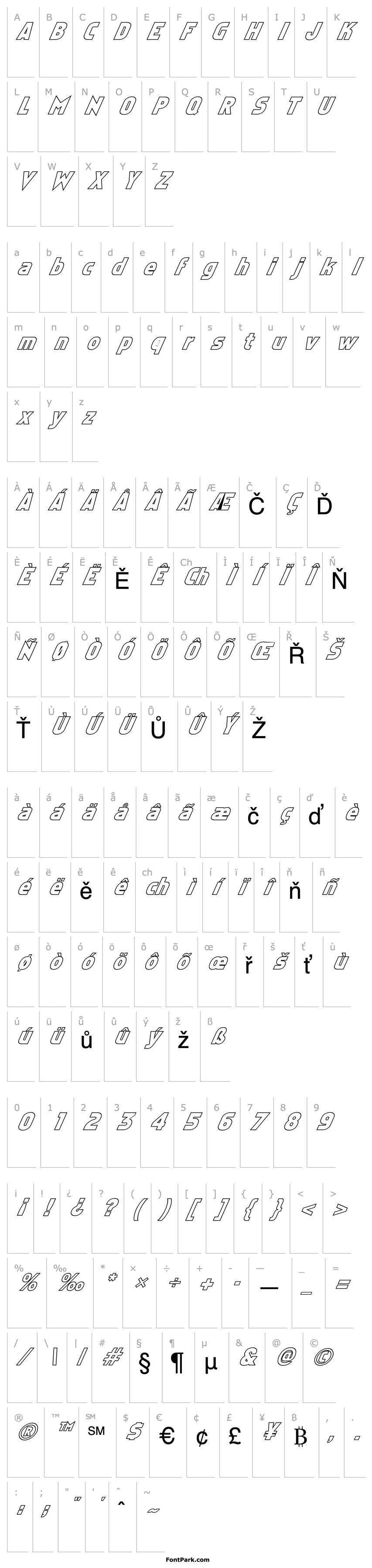 Přehled FZ BASIC 5 HOLLOW ITALIC