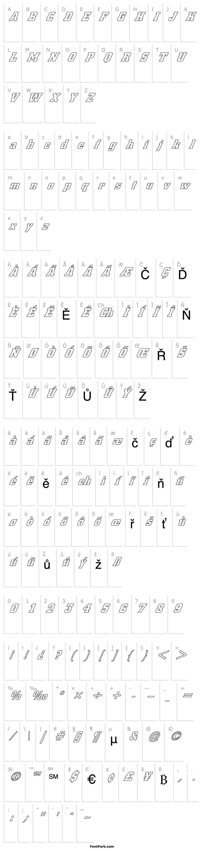 Přehled FZ BASIC 53 HOLLOW ITALIC