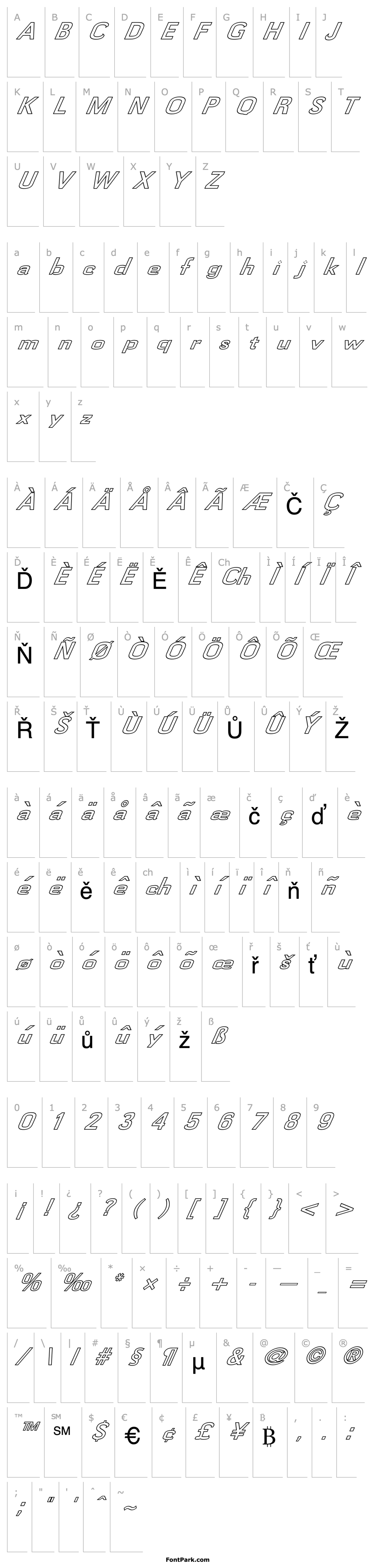 Přehled FZ BASIC 58 HOLLOW ITALIC