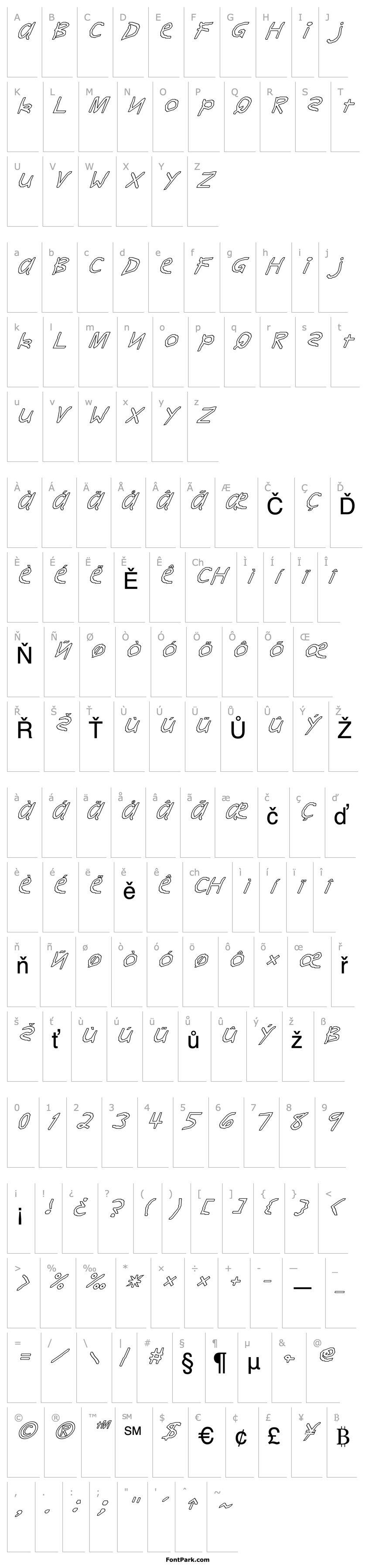 Overview FZ HAND 11 HOLLOW ITALIC