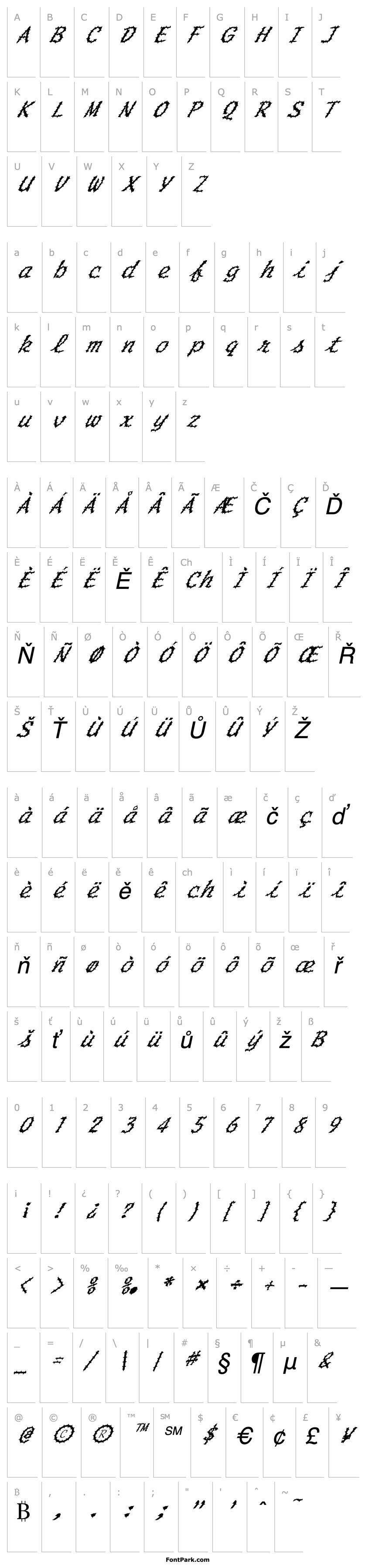 Overview FZ HAND 20 SPIKED ITALIC