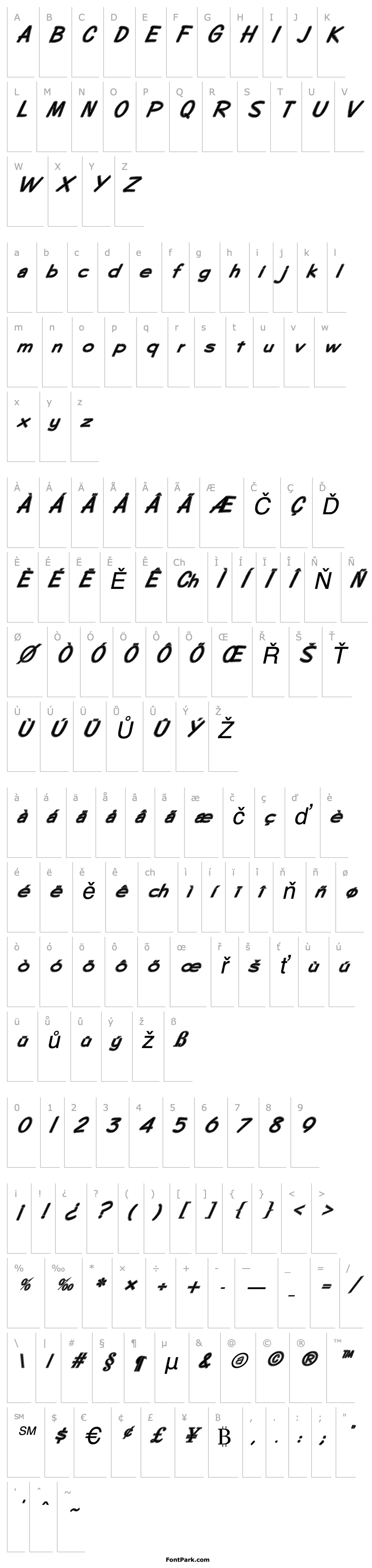 Přehled FZ HAND 7 CONTOUR ITALIC