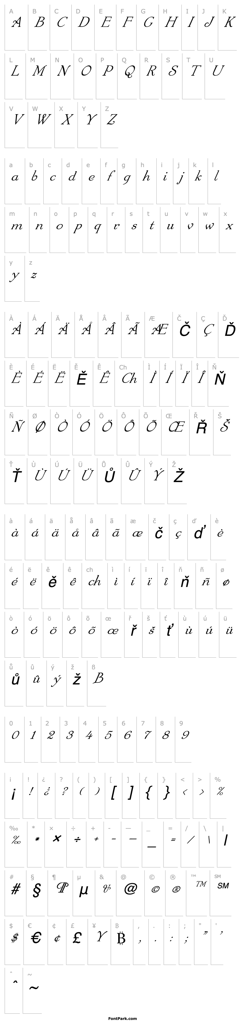 Overview FZ ROMAN 16 ITALIC