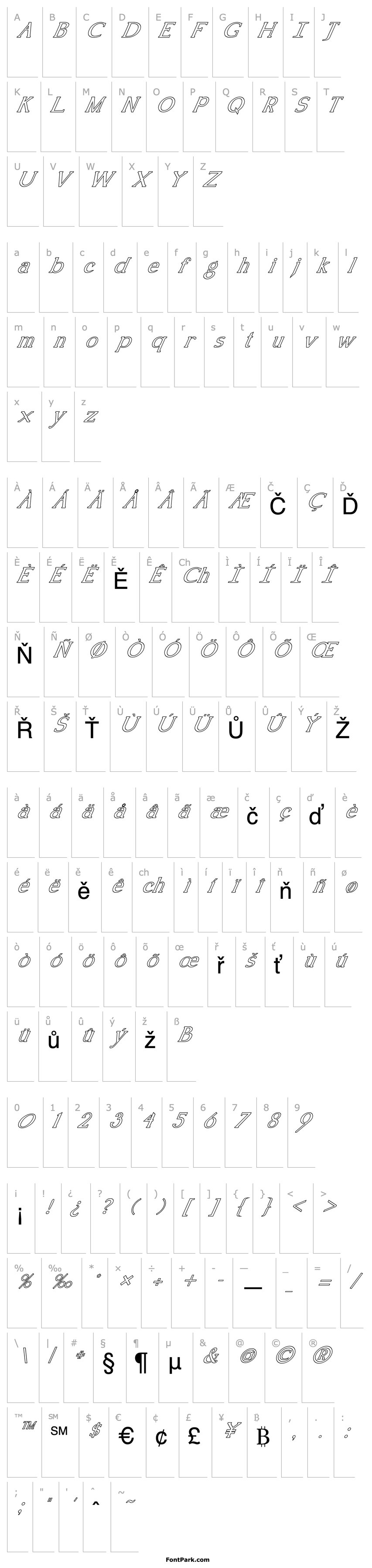 Přehled FZ ROMAN 18 HOLLOW ITALIC