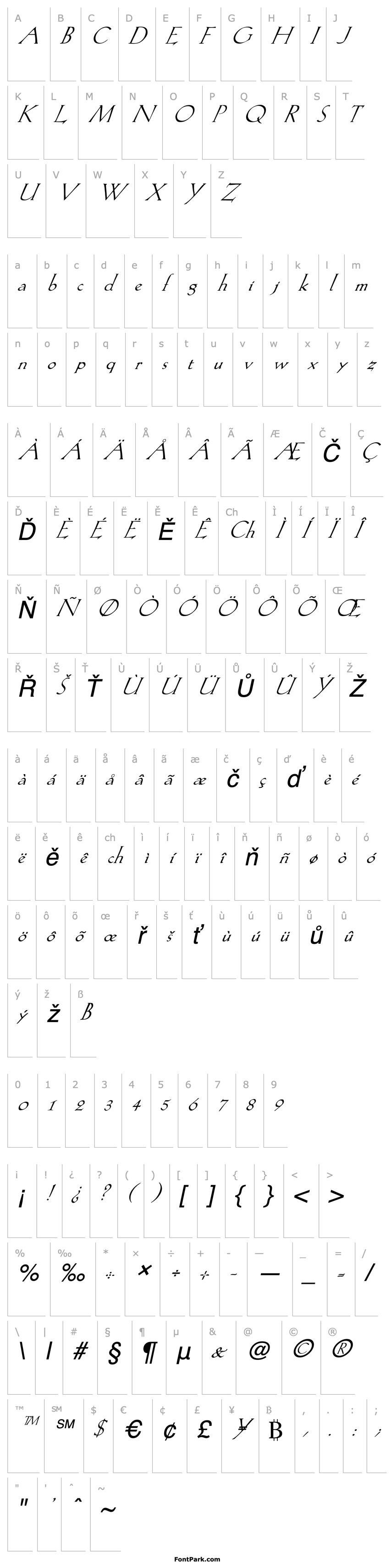 Overview FZ ROMAN 20 ITALIC