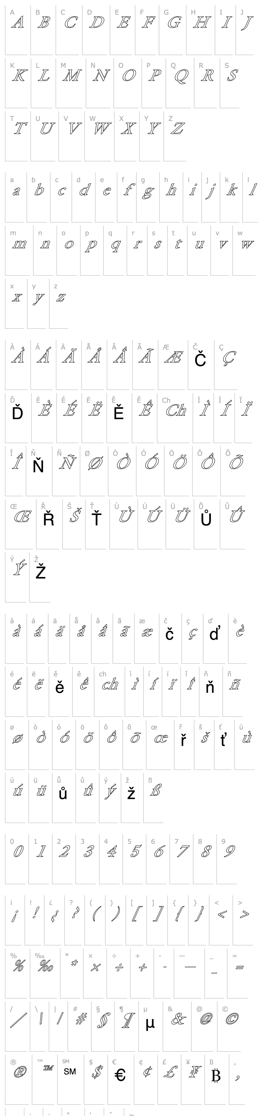 Overview FZ ROMAN 25 HOLLOW ITALIC