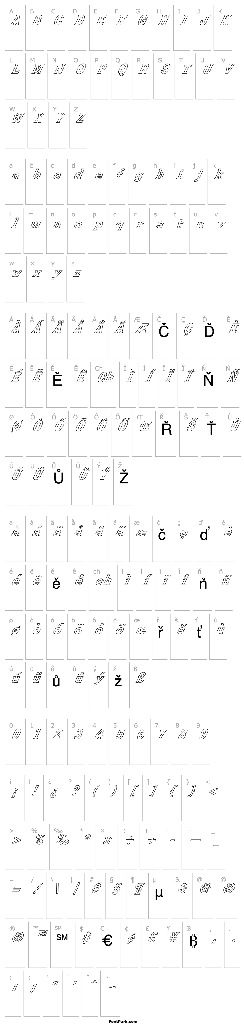 Přehled FZ ROMAN 27 HOLLOW ITALIC