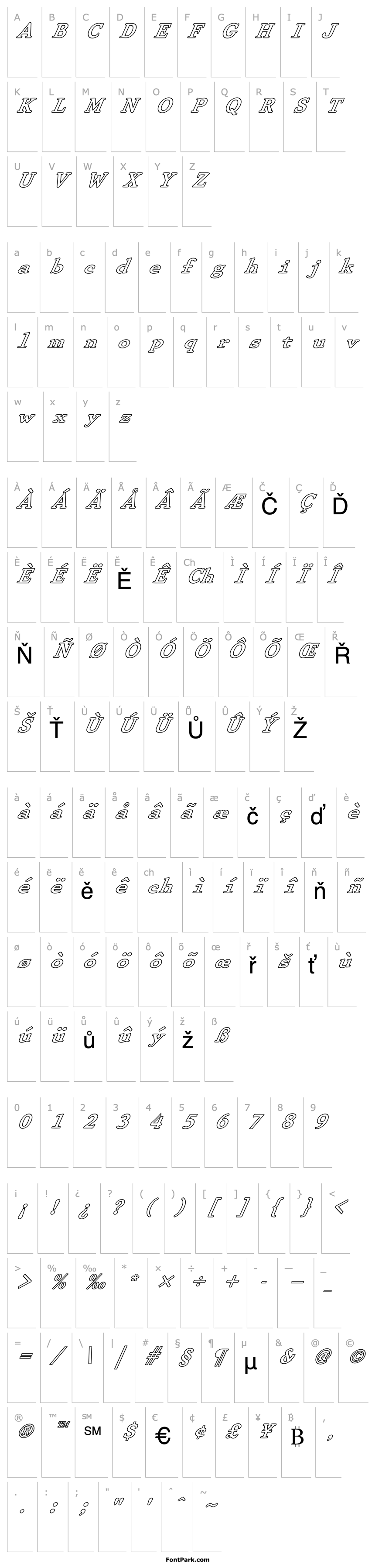 Overview FZ ROMAN 29 HOLLOW ITALIC