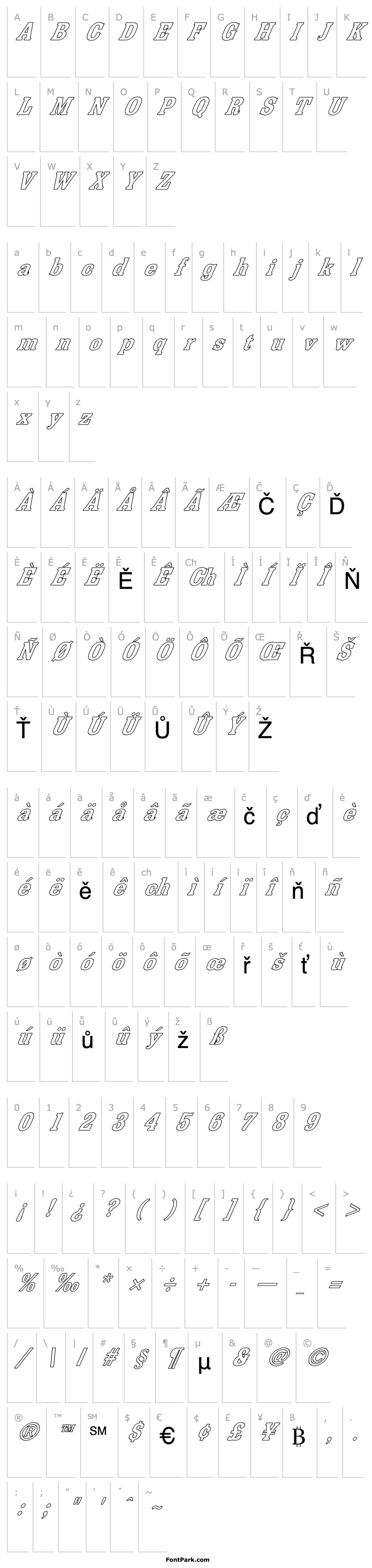 Overview FZ ROMAN 36 HOLLOW ITALIC