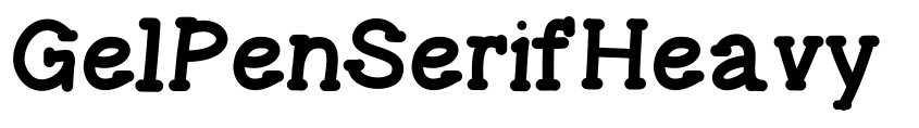 Font GelPenSerifHeavy by Unknown