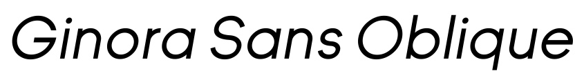 Písmo Ginora Sans Oblique od Neznámý