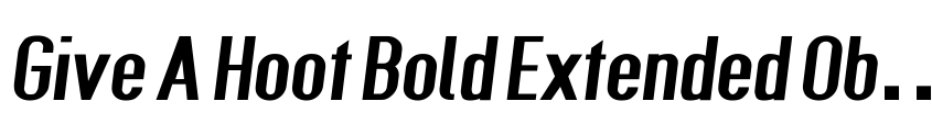 Preview Give A Hoot Bold Extended Oblique
