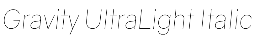 Preview Gravity UltraLight Italic