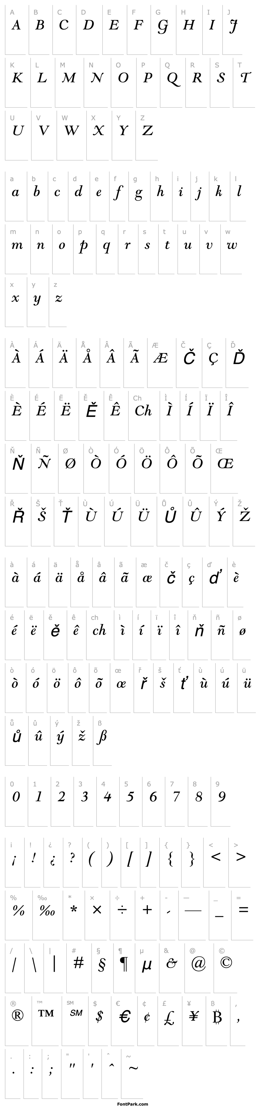 Overview GoudyModernMT-Italic