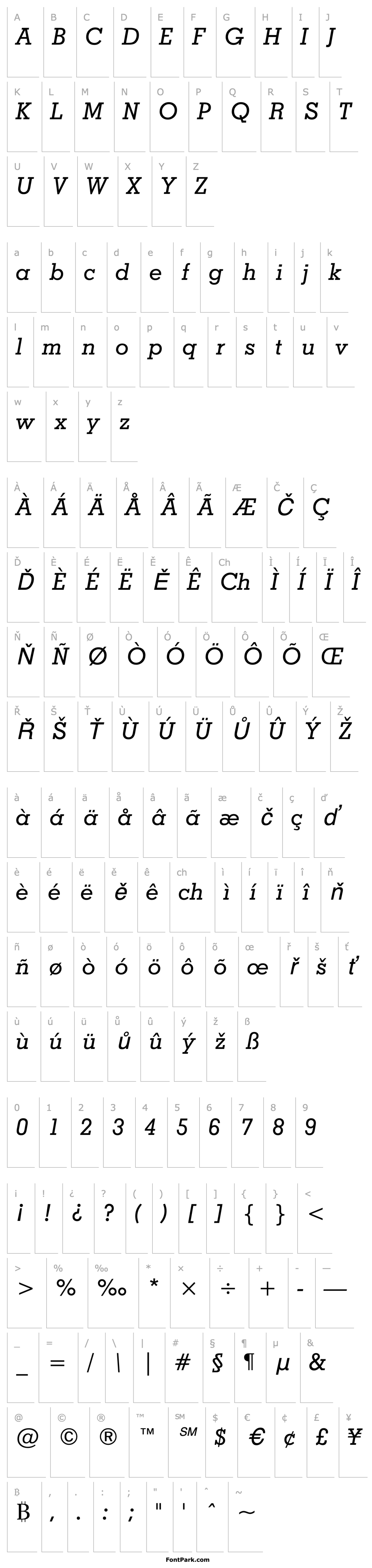 Overview GeometricSlab703BT-MediumItalic