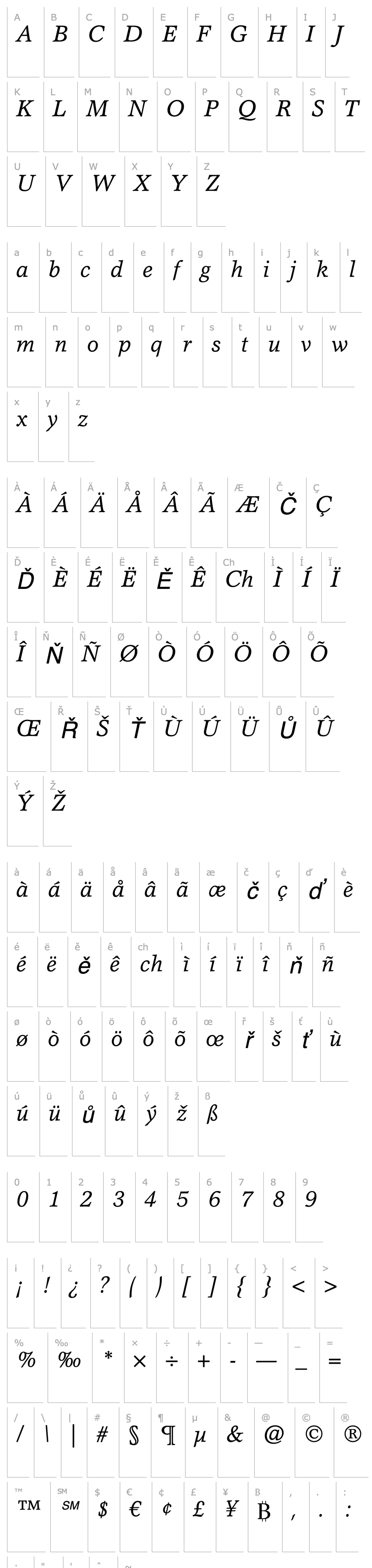 Overview GarthGraphicStd-Italic