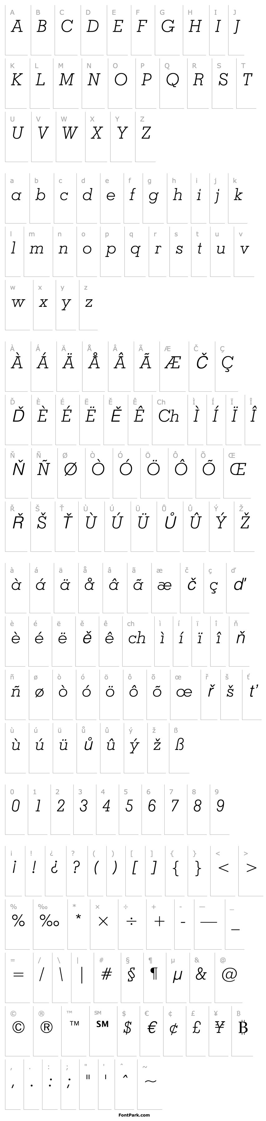 Overview GeometricSlab703BT-LightItalic