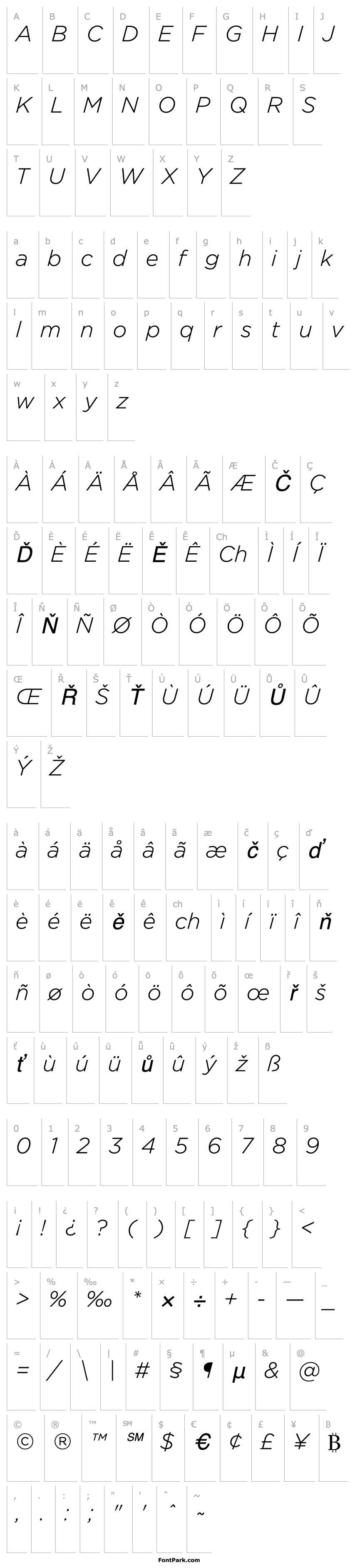 Overview Gotham-LightItalic