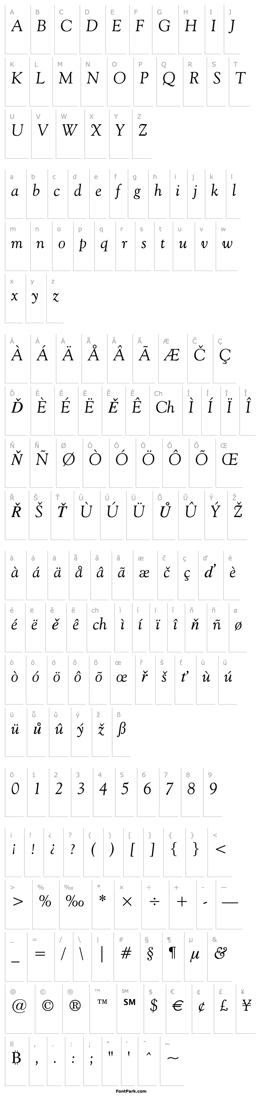 Overview Goudy Old Style Italic BT