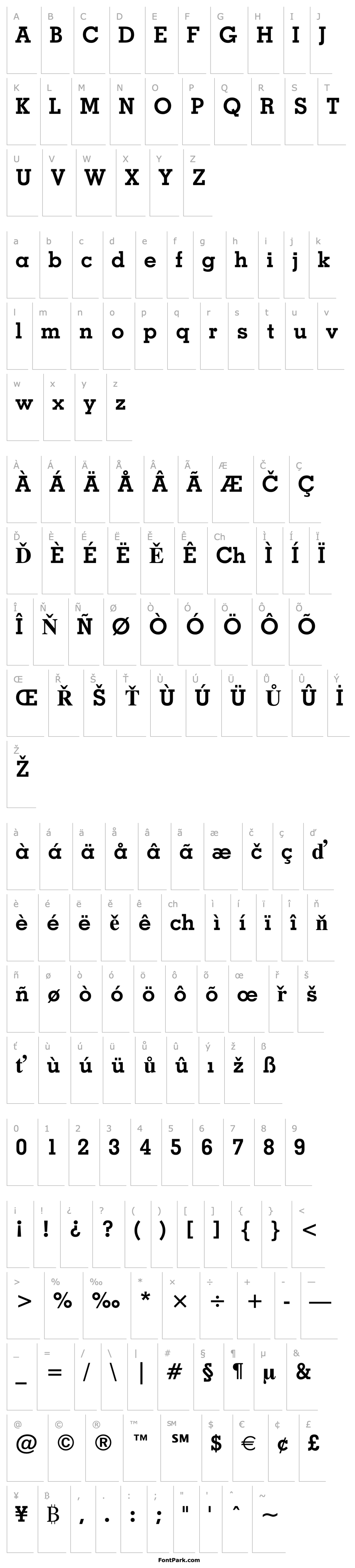 Přehled Geometric Slabserif 703 Bold BT