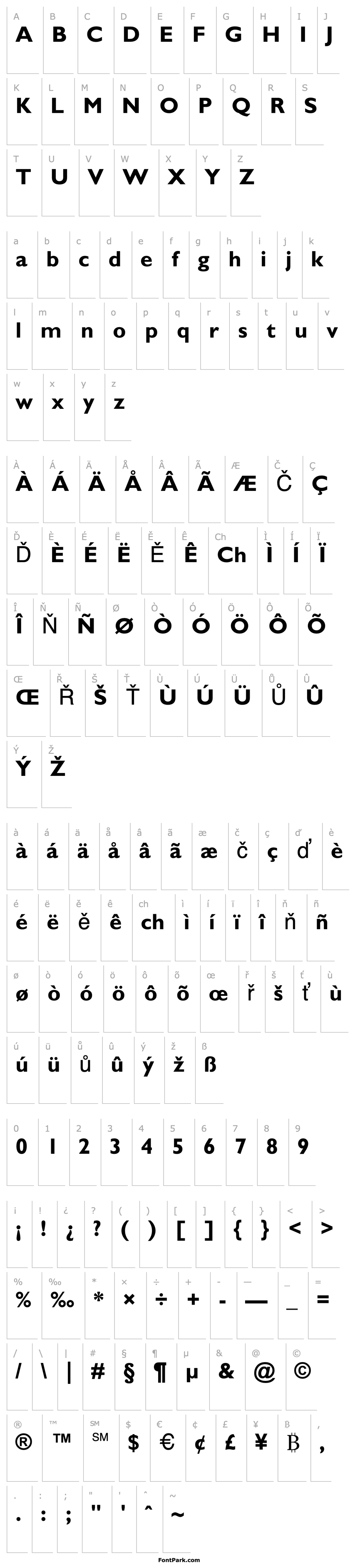 Přehled GillSans Bold