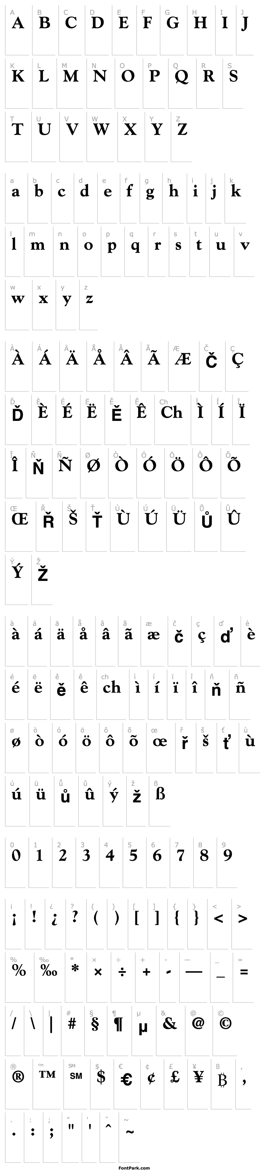 Přehled Goudy-ExtraBold