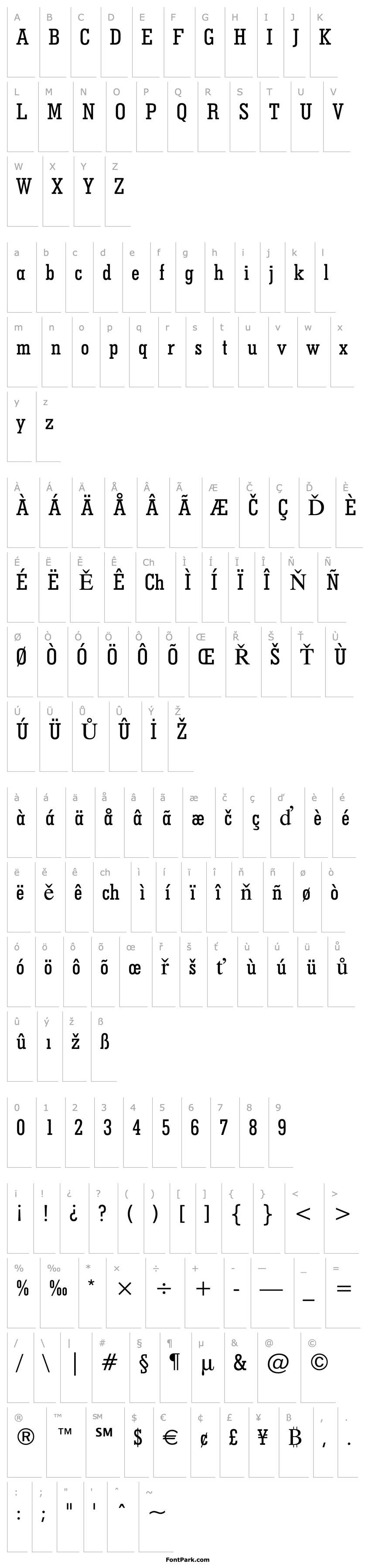 Overview Geometric Slabserif 703 Medium Condensed BT