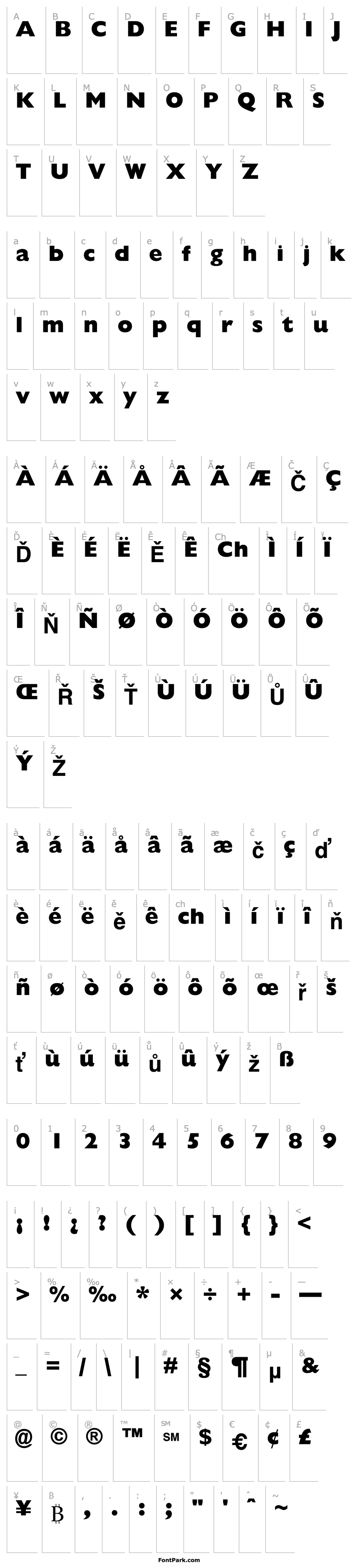 Přehled GillSans-ExtraBold