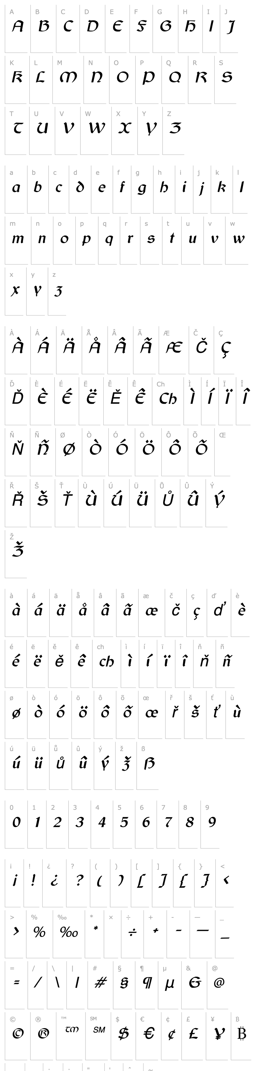 Přehled Gaelic Italic