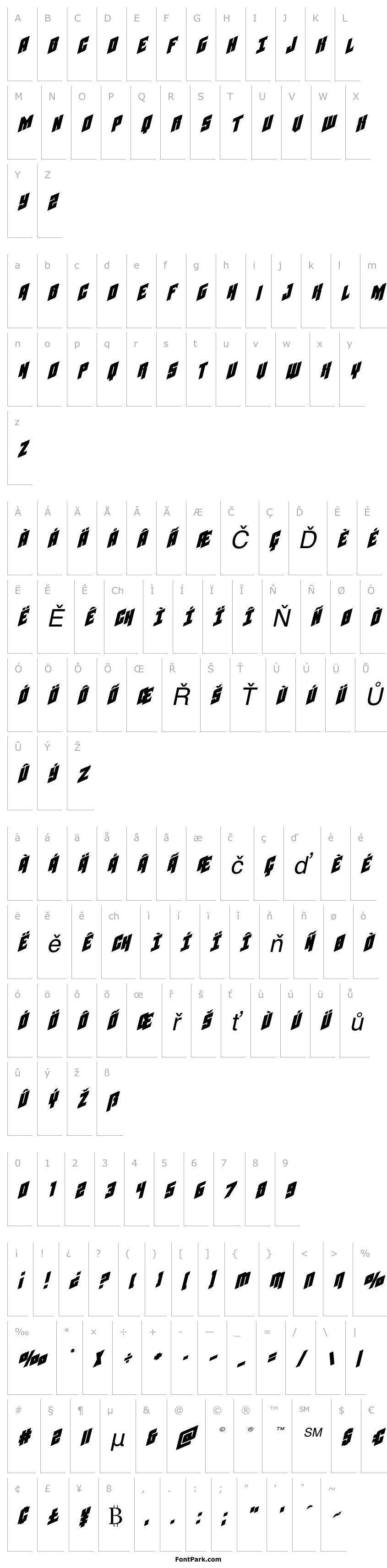 Přehled Galaxy Force Expanded Italic