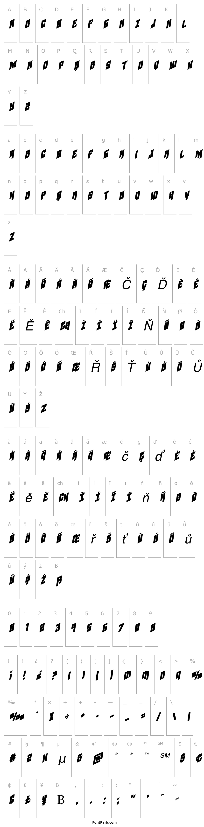 Overview Galaxy Force Expanded Semi-Italic