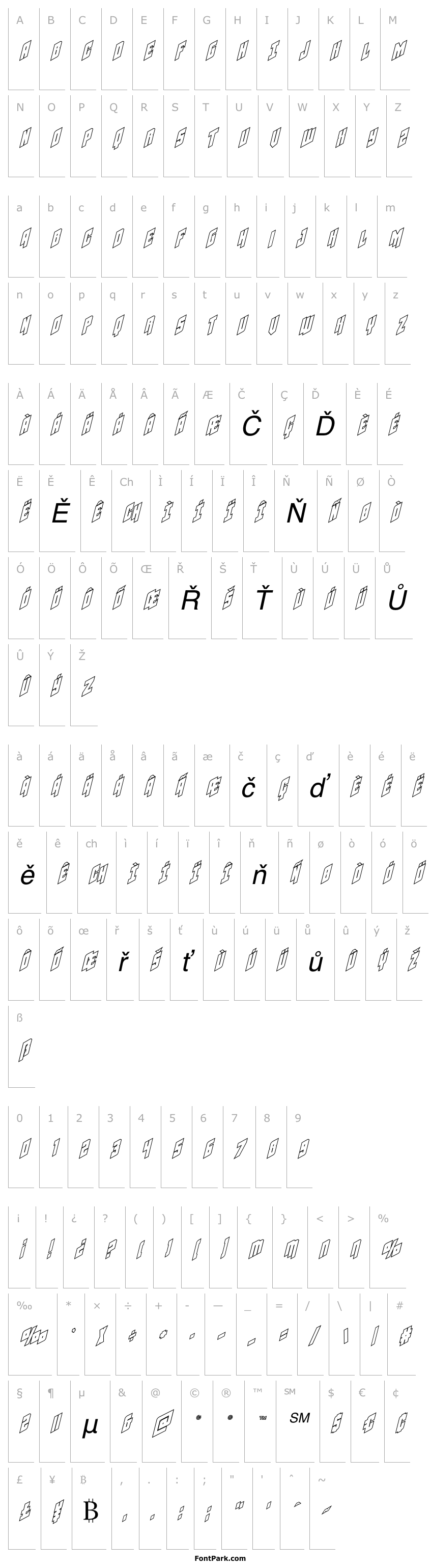 Overview Galaxy Force Outline Italic