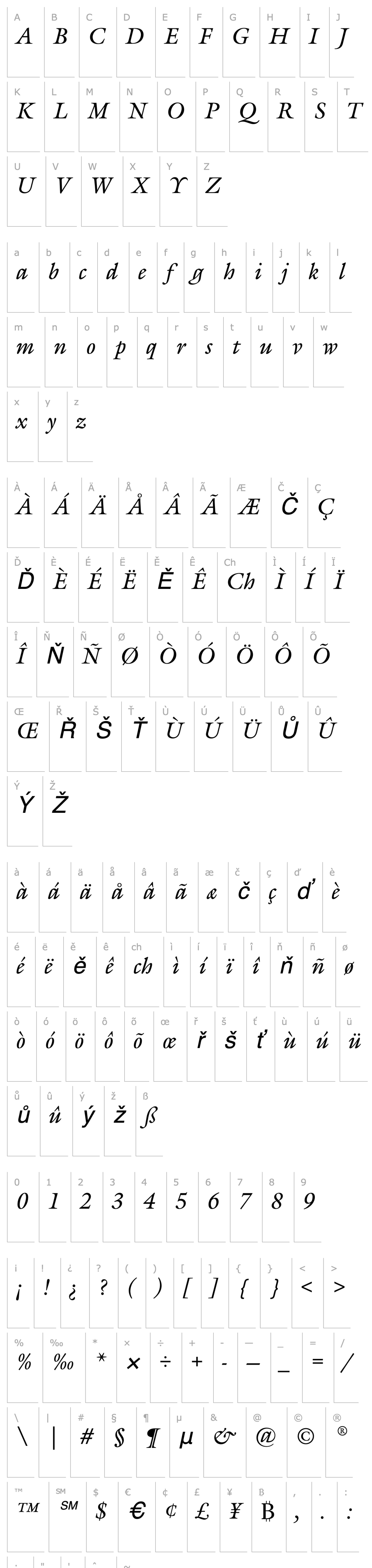 Overview GalliardEF-Italic