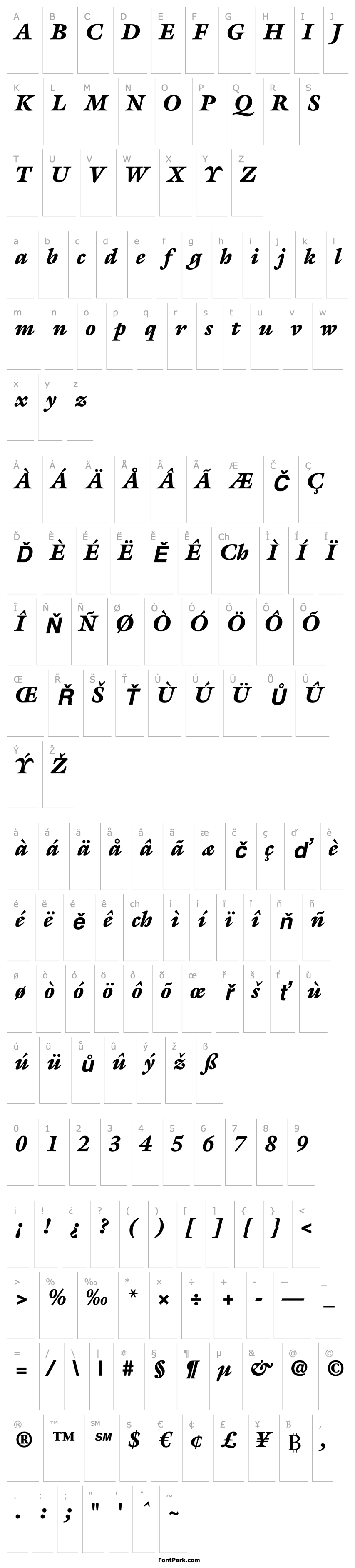 Přehled GalliardStd-BlackItalic