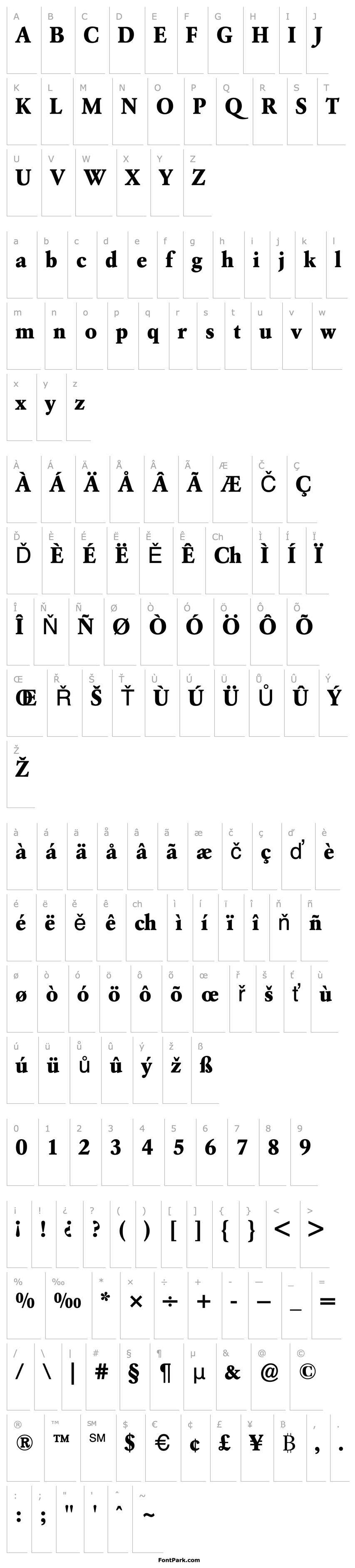 Overview Garamond BE Bold