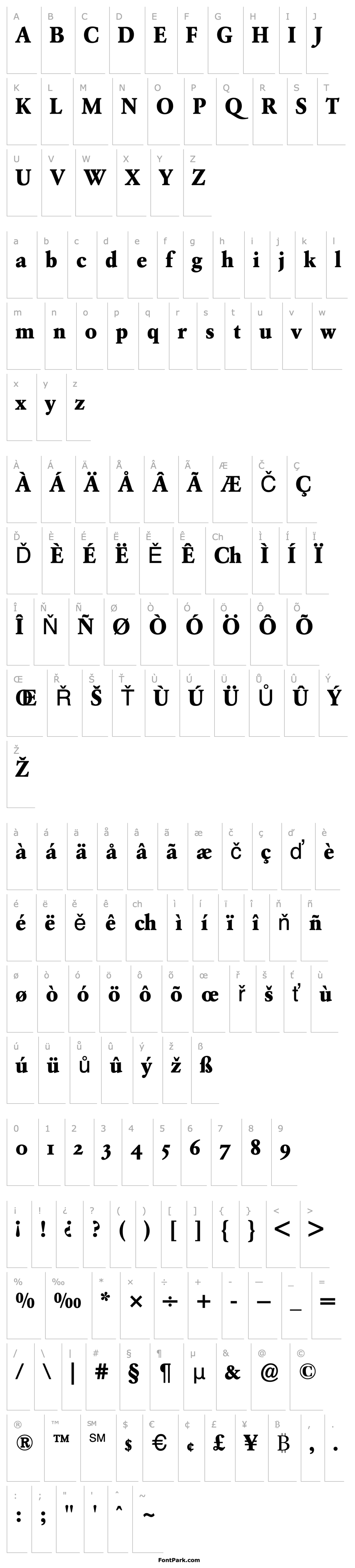 Overview Garamond BE Bold Oldstyle Figures