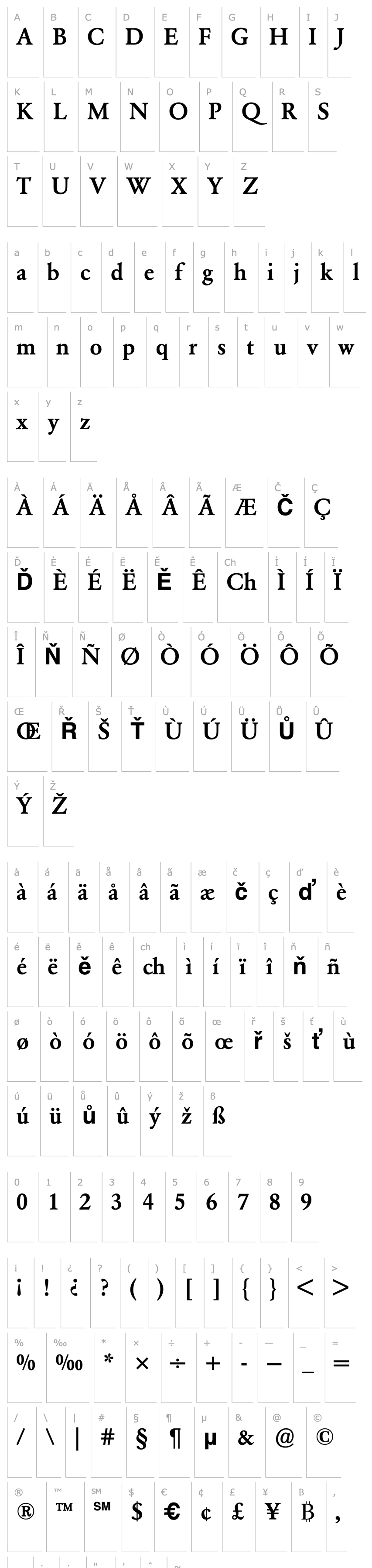 Overview Garamond BE Medium