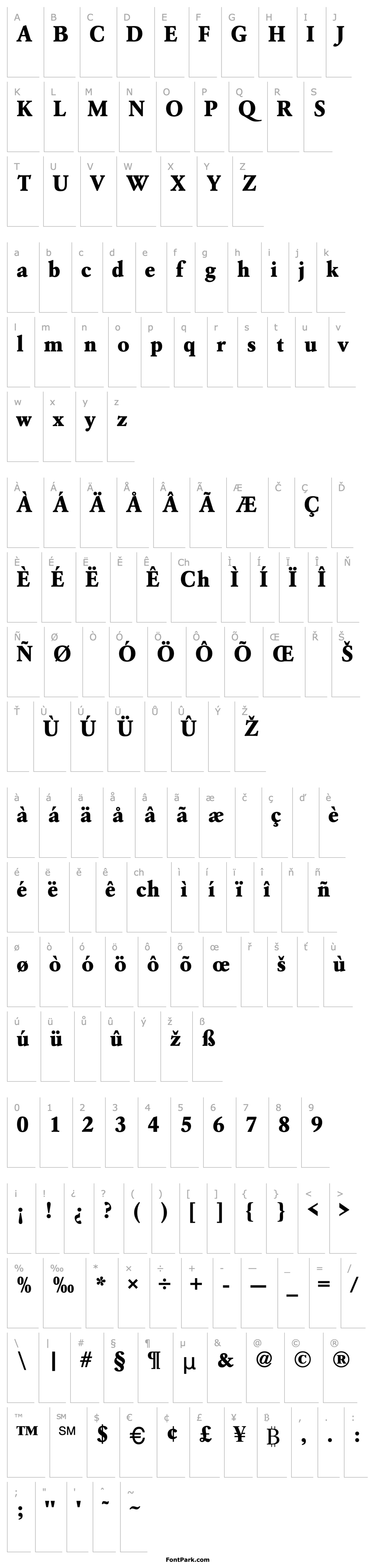 Přehled Garamond-Bold