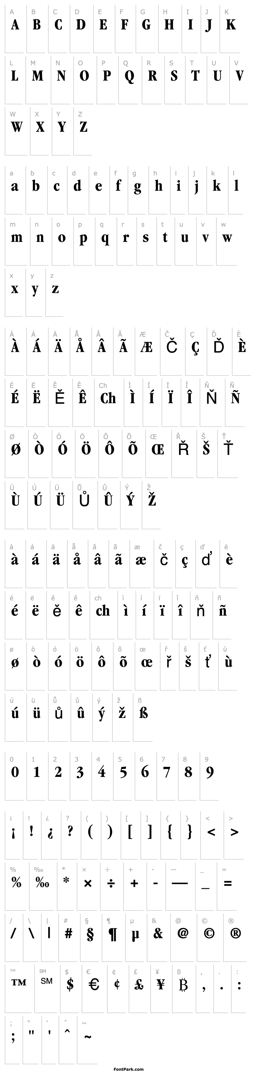 Overview Garamond BoldCondensed