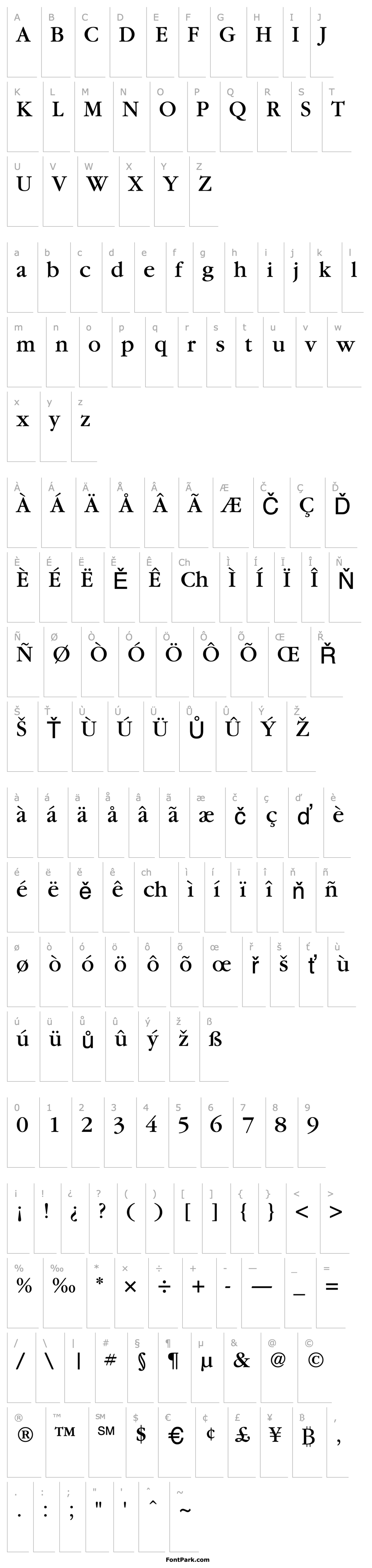 Přehled Garamond Book