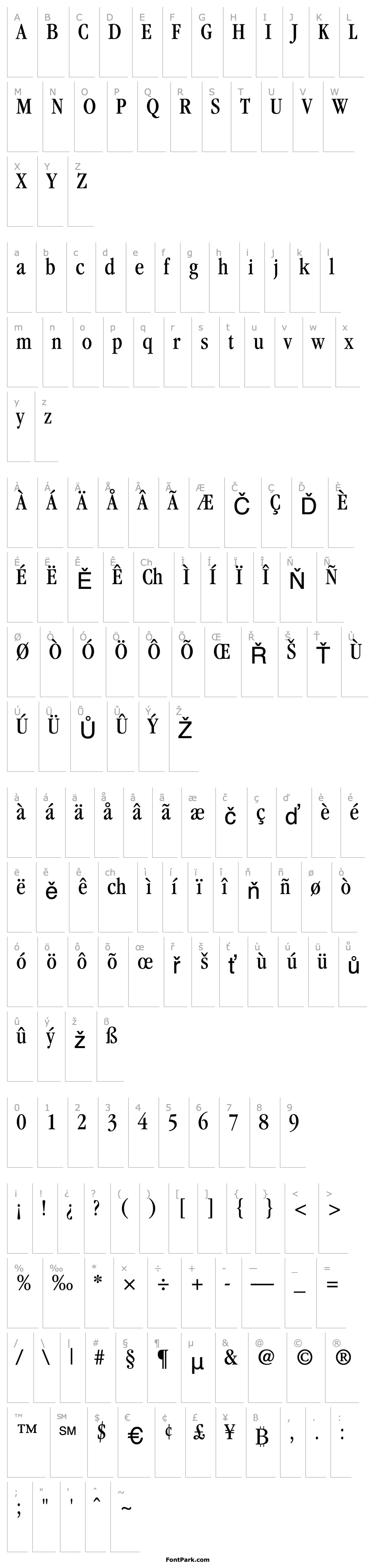 Overview Garamond Book Condensed SSi Book Condensed