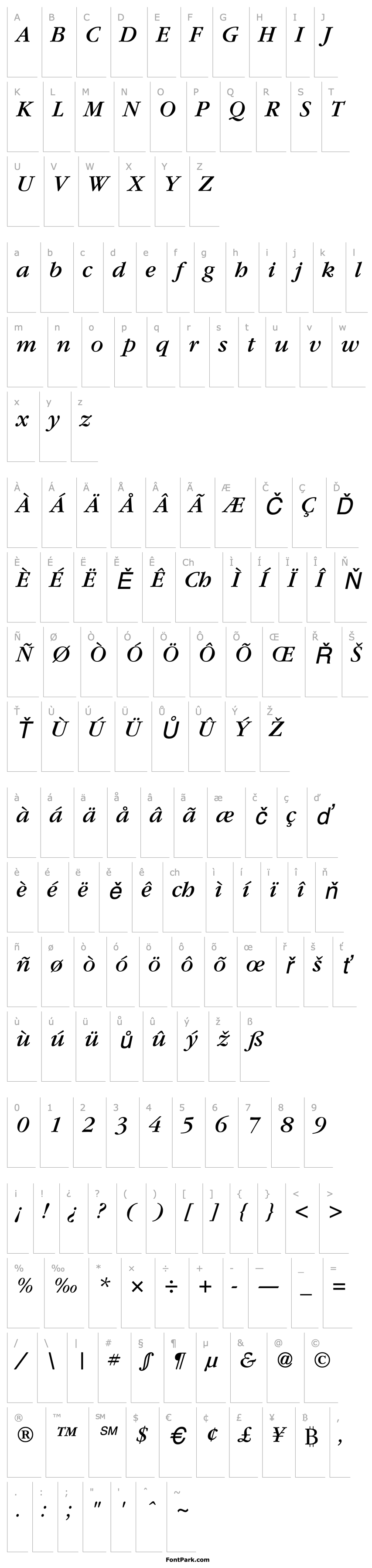 Overview Garamond BookItalic