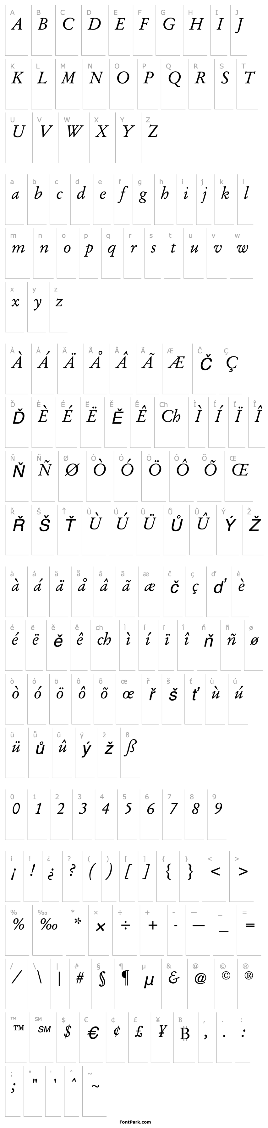 Overview Garamond CG Italic