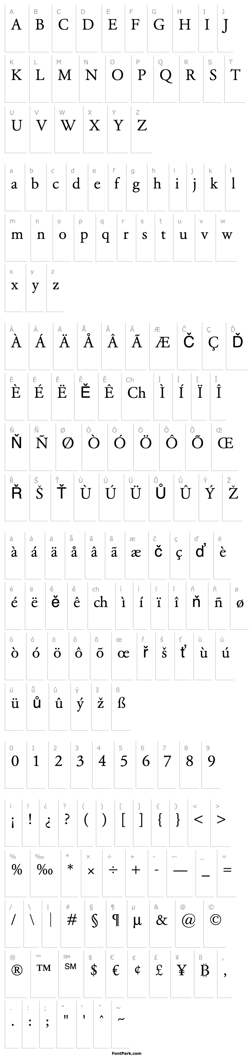 Overview Garamond Classico