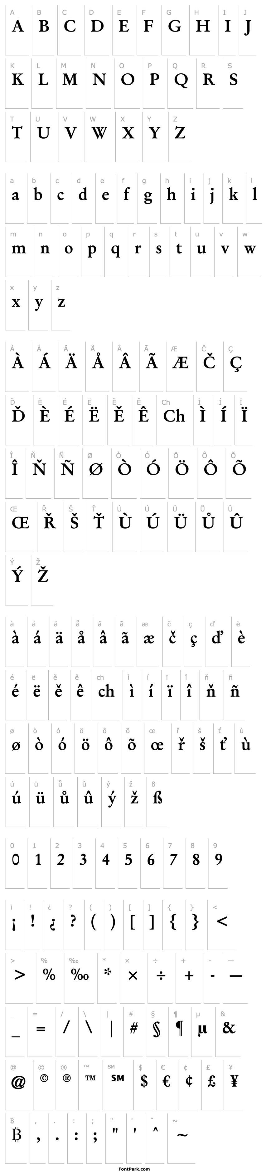 Overview Garamond Halbfett