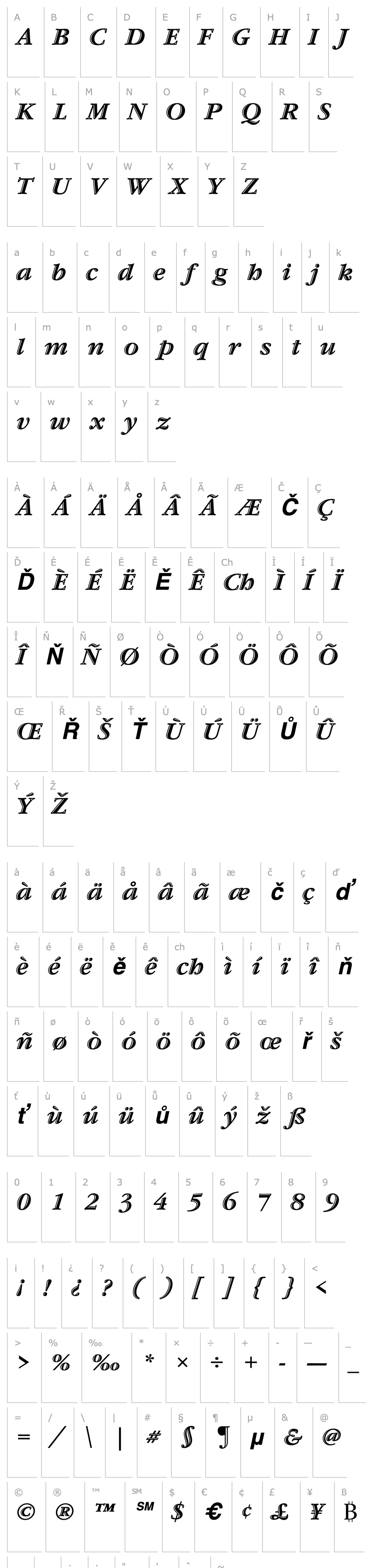 Overview Garamond-HandtooledBoldItalic