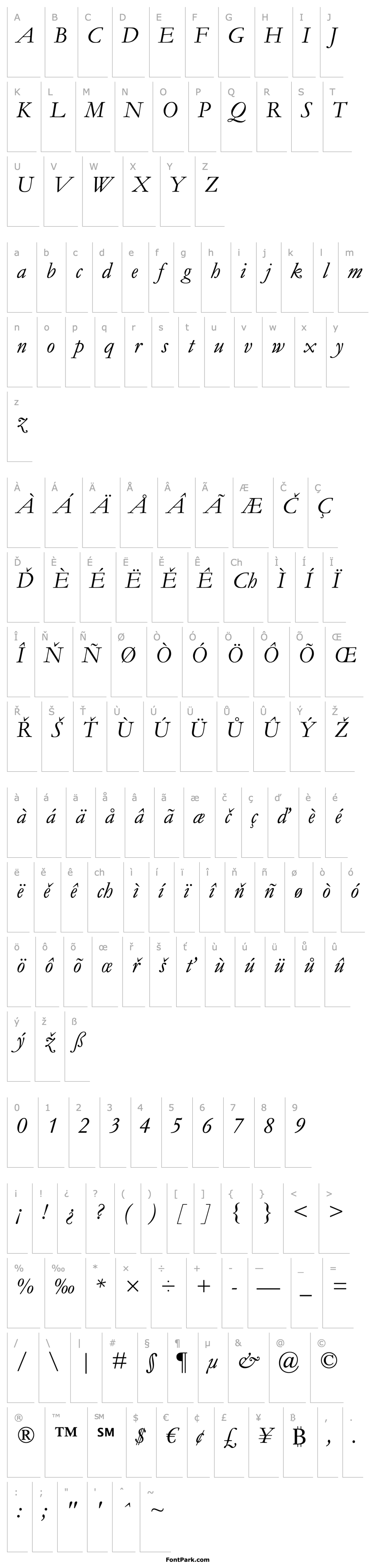 Overview Garamond Italic