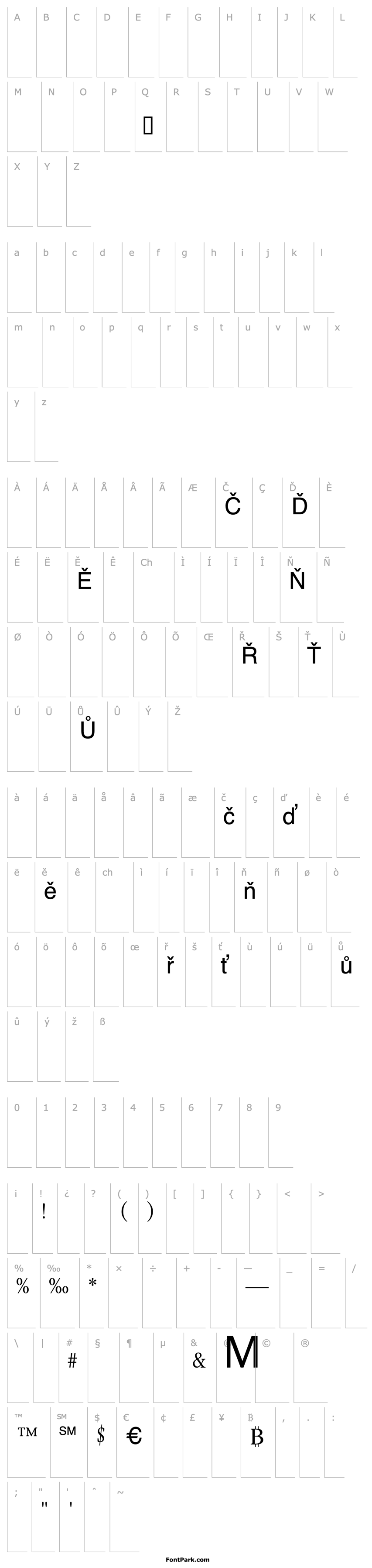 Overview Garamond LightCondensed