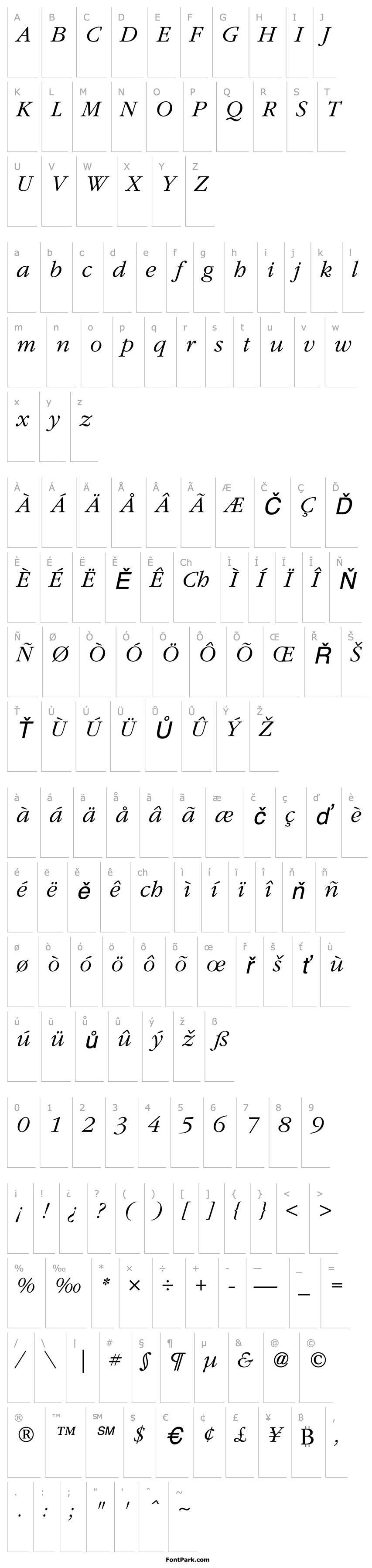 Overview Garamond LightItalic